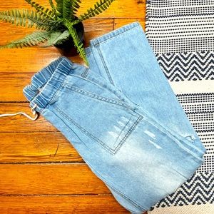 Boho style ripped jeans